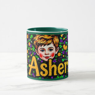 ASHER ~ GLOSSY Sequin Picture ~ Tasse