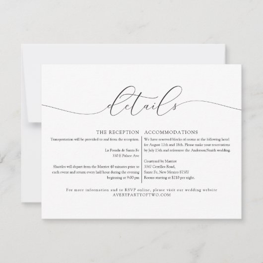ASHER Modern Elegante Calligrafy Script Details Einladung (Vorderseite)