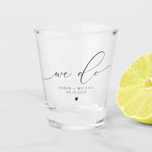 ASHER Moderne elegante Kalligraphie machen wir Hoc Schnapsglas (Vorderseite)