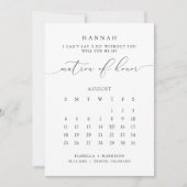 ASHER Modernes Script Calendar Matron Honorar Vors Einladung (Vorderseite)