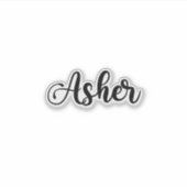 Asher Name - Handgeschriebene Kalligrafie Aufkleber (Vorderseite)