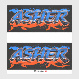 Asher Vorname Name Graffiti Aufkleber Sticker