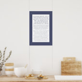 Asher Yatzar Hebrew Blessing Dusty Blue Poster (Küche)