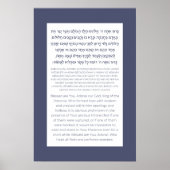 Asher Yatzar Hebrew Blessing Dusty Blue Poster (Vorne)