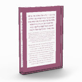 Asher Yatzar Hebrew Blessing Dusty Pink Fotoblock (Links)
