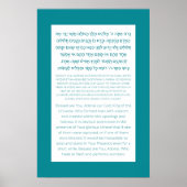 Asher Yatzar Hebrew Blessing Türkquoise Poster (Vorne)
