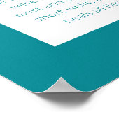 Asher Yatzar Hebrew Blessing Türkquoise Poster (Ecke)