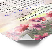 Asher Yatzar Hebrew Morning Gebet Rosa Roter Kosmo Fotodruck (Ecke)