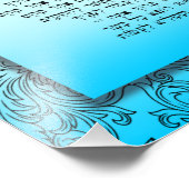 Asher Yatzar - Hebrew Morning Prayer Blue Fotodruck (Ecke)