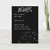 Ashes Gedicht Separation Feiertagskarte (Vorderseite)