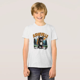 Asheville Black Bar Wandern Cartoon Tri-Blend Shirt
