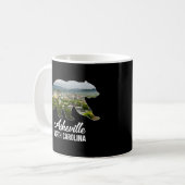 Asheville City Skyline Inside Bear Silhouette Nort Kaffeetasse (Vorderseite Links)