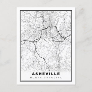 Asheville Map Postkarte