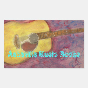 Asheville Music Rocks Rechteckiger Aufkleber