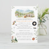 Asheville NC Bachelorette Weekend Itinerary Einladung (Stehend Vorderseite)