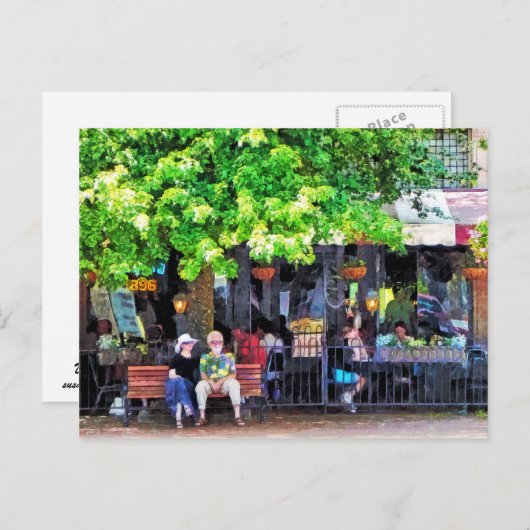 Asheville NC Outdoor Cafe Postkarte (Vorne/Hinten)