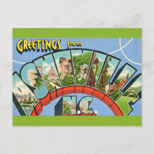 Asheville NC Retro Vintage Postkarte