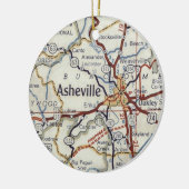 Asheville NC Vintage Karte Keramik Ornament (Links)
