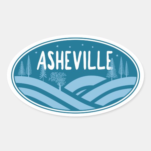 Asheville North Carolina Außenbereich Ovaler Aufkleber (Vorderseite)
