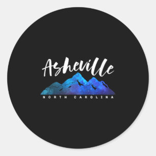 Asheville North Carolina Camping Wandern Skifahren Runder Aufkleber