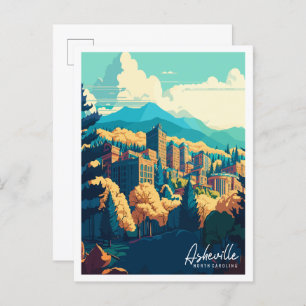 Asheville North Carolina Jahrgangsreise Postkarte