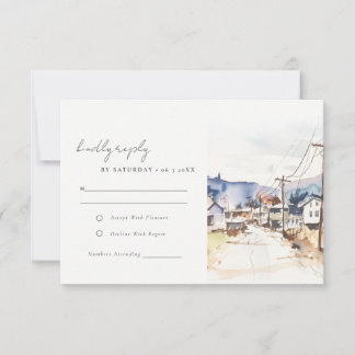 Asheville North Carolina Landschaft Hochzeit RSVP Karte