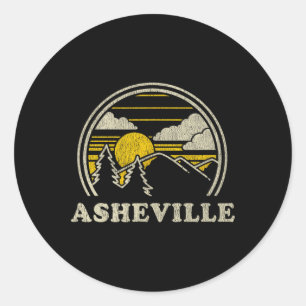 Asheville North Carolina Nc T-Shirt Vintage Wander Runder Aufkleber