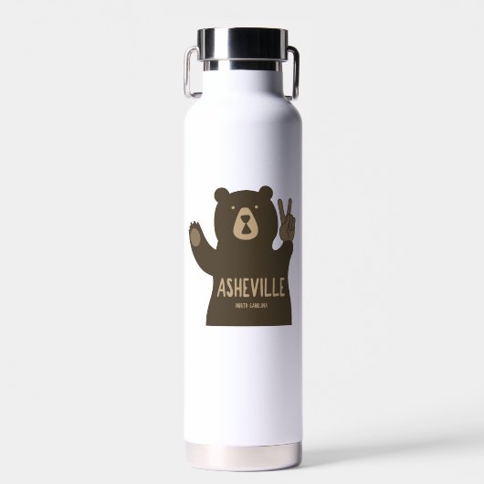 Asheville North Carolina Peace Bear Trinkflasche (Vorne)