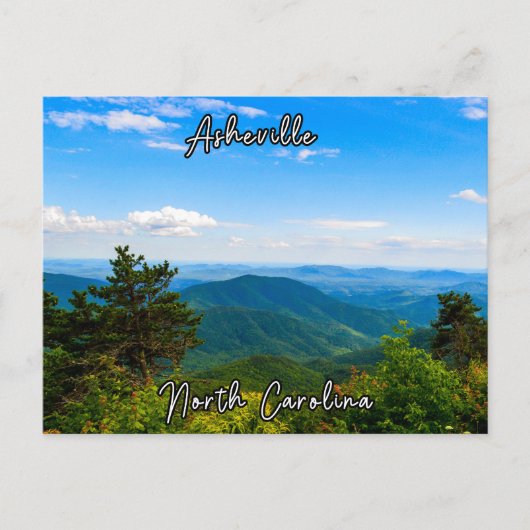 Asheville North Carolina Postkarte (Vorderseite)