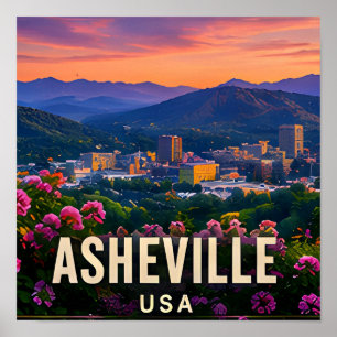 Asheville North Carolina Reise Geschenk Poster