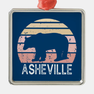 Asheville North Carolina Retro Bear Ornament Aus Metall