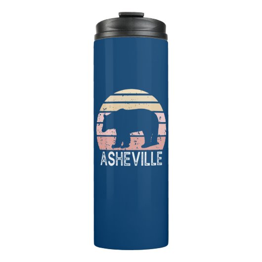 Asheville North Carolina Retro Bear Thermosbecher (Vorderseite)