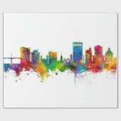 Asheville North Carolina Skyline Geschenkpapier (Flach)