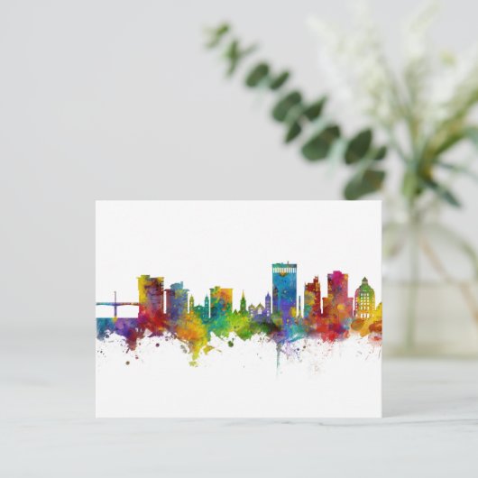 Asheville North Carolina Skyline Postkarte (Stehend Vorderseite)