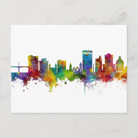 Asheville North Carolina Skyline Postkarte (Vorderseite)