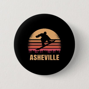 Asheville North Carolina Snowboardfahren Vintage N Button