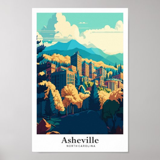 Asheville North Carolina Vintag Poster (Vorne)