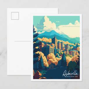 Asheville North Carolina Vintage-Reise Postkarte