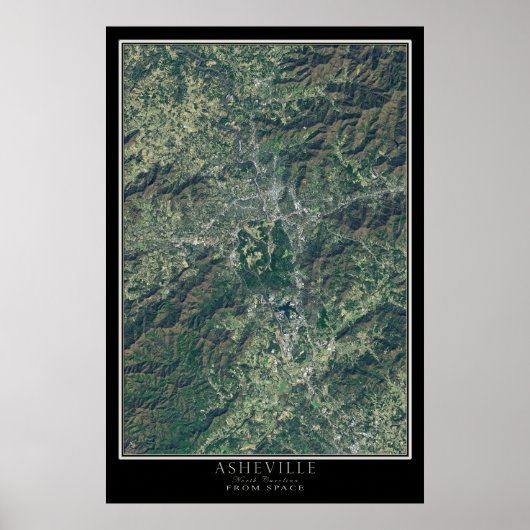 Asheville North Carolina Von der Raumfahrtsatellit Poster (Vorne)