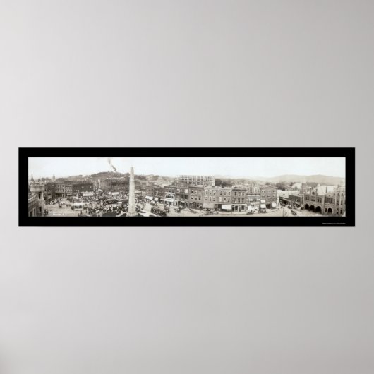 Asheville Pack Square Foto 1910 Poster (Vorne)