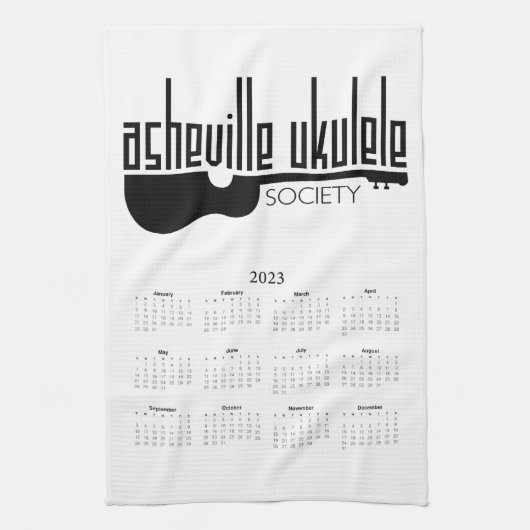Asheville Ukulele Society 2023 Kalender Geschirrtuch (Vertikal)
