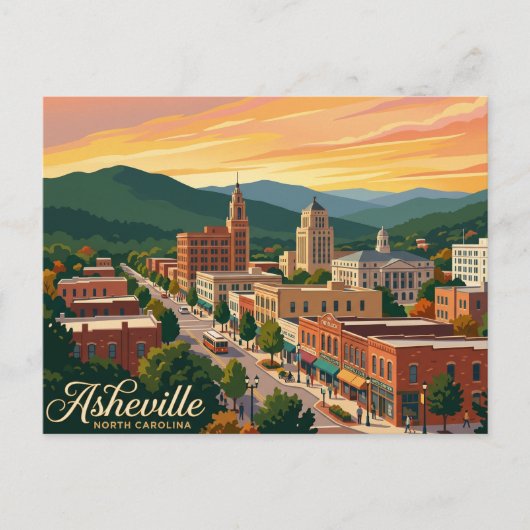 Asheville USA Postkarte (Vorderseite)