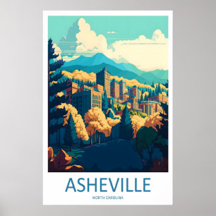 Asheville Vintage-Reiseposter Ski Nationalpark Poster