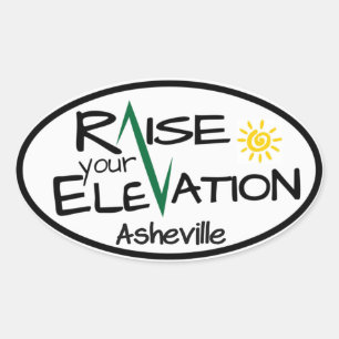 Asheville - werfen Sie Ihren Aufzug auf - ovaler Aufkleber