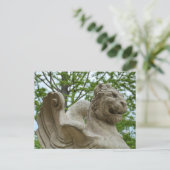 Asheville Winged Lion Statue Historic Grove Arcade Postkarte (Stehend Vorderseite)