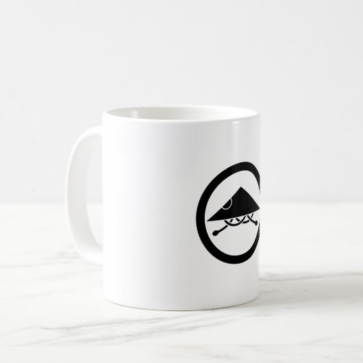 Ashigaru-Helm in Zirkellkaffee-Tasse Kaffeetasse (Vorderseite Links)