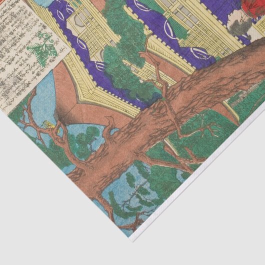 Ashikaga Yoshimitsu Bewunderung des Goldenen Pavil Seidenpapier (Ausschnitt)