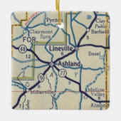 Ashland AL Vintag Map Keramikornament (Vorderseite)