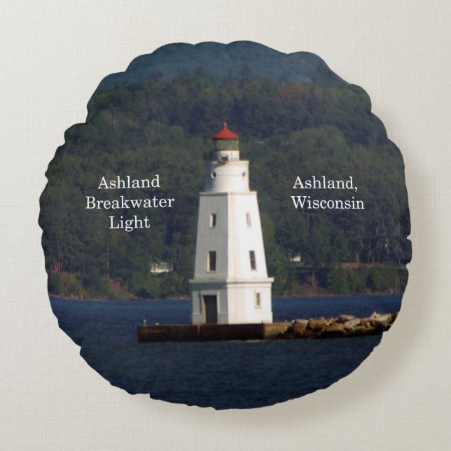 Ashland Breakwater Light Round Kissen (Vorderseite)