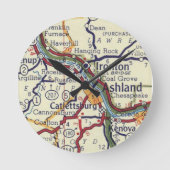 Ashland Kentucky Runde Wanduhr (Vorderseite)